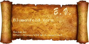 Blumenfeld Vera névjegykártya