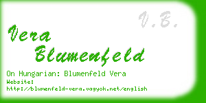 vera blumenfeld business card